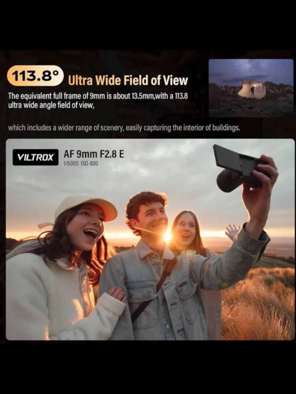 New! VILTROX AF 9mm F2.8 Air E-Mount APS-C STM Lens,Ultra-Wide Lightweight.